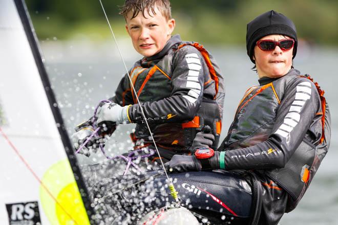 Ian Bird and Jake Hardman,Feva,GBR 5029 - 2014 RYA Eric Twiname Championships &copy;  Paul Wyeth / RYA http://www.rya.org.uk